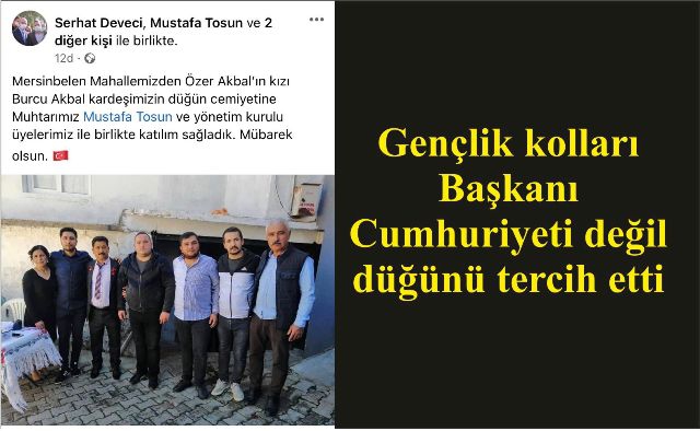 Cumhuriyeti değil düğünü tercih etti