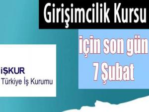 Girişimcilik Kursuna Kayıtlar Başladı. Son Gün 7 Şubat