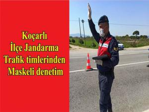 Koçarlı İlçe Jandarma Trafik timlerinden Maskeli denetim 