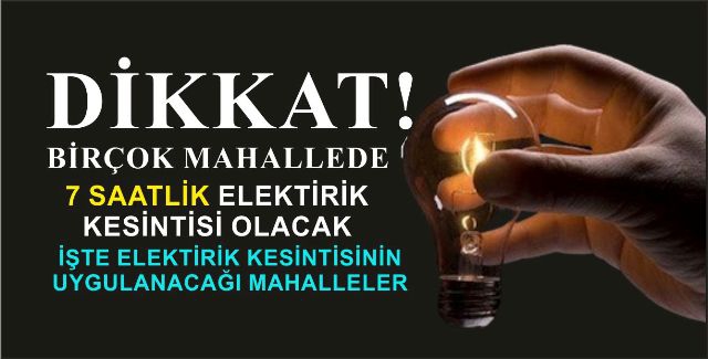 Koçarlı’da 7 saatlik elektrik kesintisi uygulanacak 