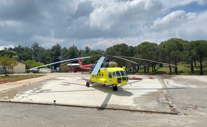 Koçarlı Yığıntaş’a Yangın Söndürme Helikopteri Konuşlandırıldı